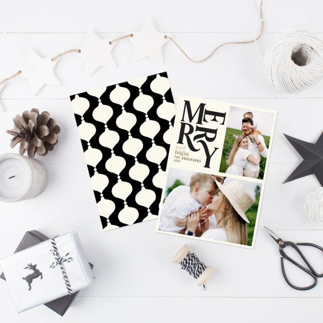 Anúncio Foto de ouro negro de Natal Moderno e retrô de Nat (Criador carregado)