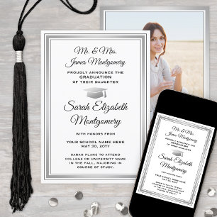 Anúncio Foto De Pais Preto, Branco E Graduação De Cinzas