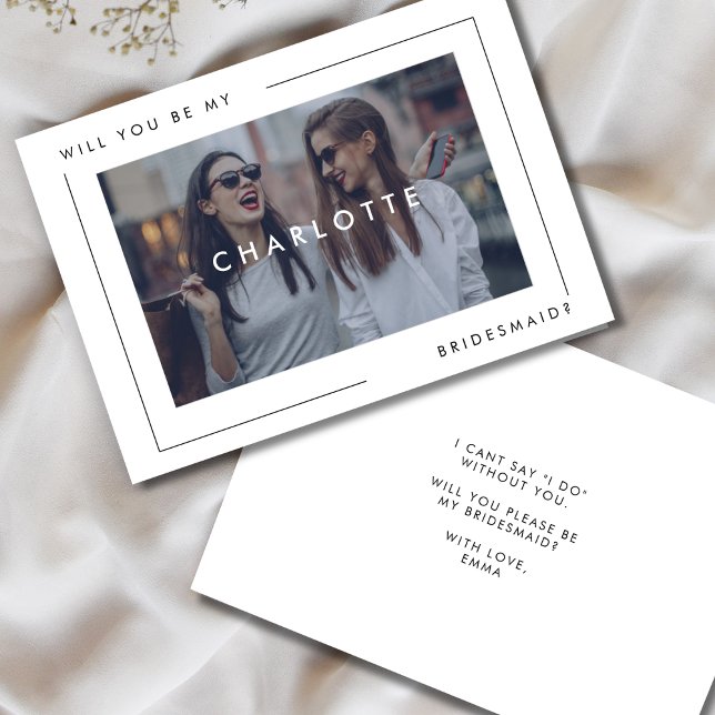 Anúncio Foto de Proposta Mínima de Bridesmaid Moderna (Criador carregado)