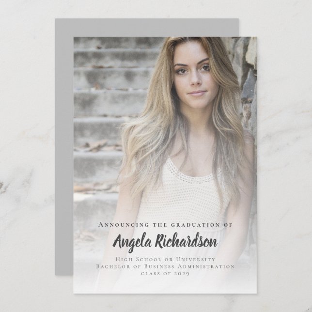 Anúncio Foto de Script de Carvões de Graduação Moderna (Frente/Verso)