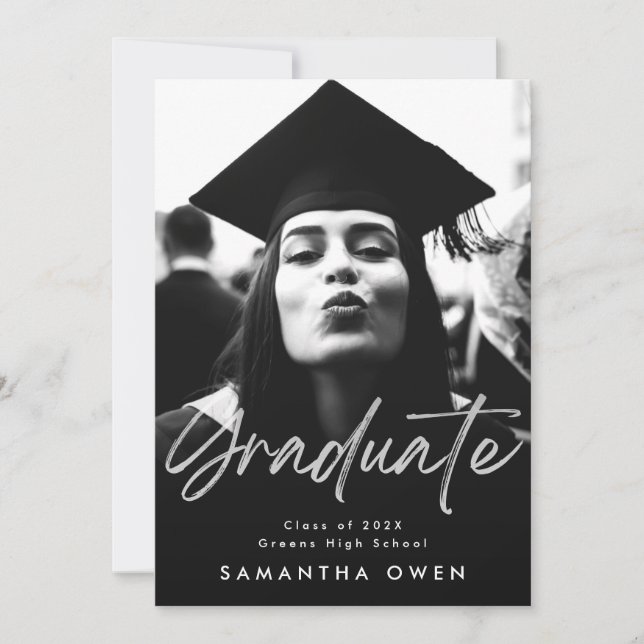 Anúncio Foto de Script Moderno do Formando de Pincel Branc (Frente)