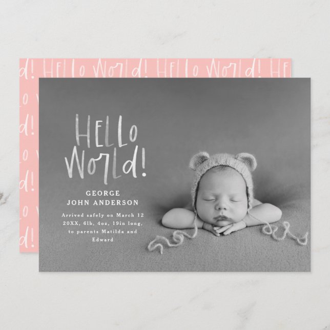 Anúncio Foto de tipografia mínima moderna, rosa-chic (Frente/Verso)