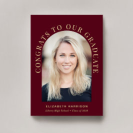 Anúncio Foto do Arco Elegante Graduação Vermelho Borgonha