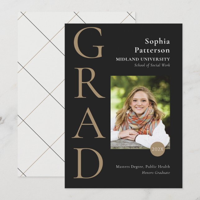 Anúncio Foto do Formando Dourado Black College (Frente/Verso)