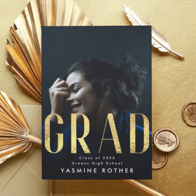 Anúncio Foto do FORMANDO Moderno de Folha Amarelo Negra (Criador carregado)