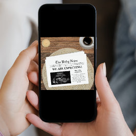 Anúncio Foto Do Jornal Que Esperamos Gravidez