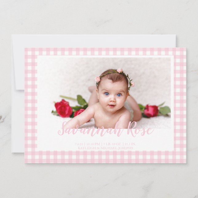 Anúncio Foto do padrão de verificação de Gingham rosa míni (Frente)