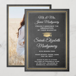 Anúncio Foto do Quadro dos Pais e Graduação Dourada