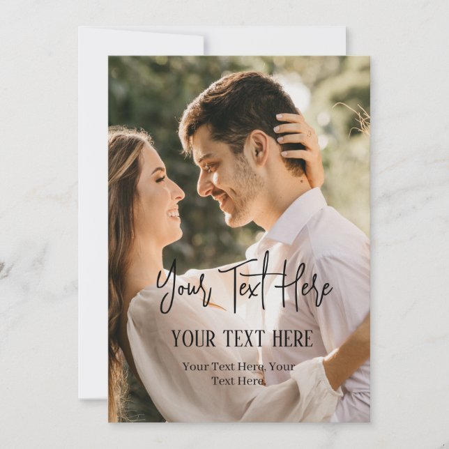 Anúncio Foto em Preto e Branco Antiga com Texto em Script (Frente)