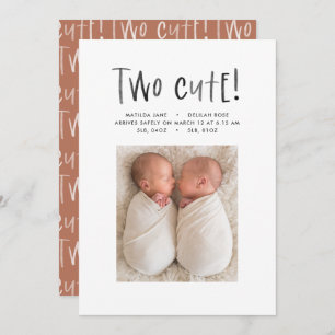 Anúncio Foto gêmea simples e moderna terracotta dois parto