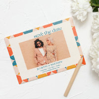 Foto moderna do Meio século Azul-Laranja Retro