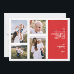 Anúncio Foto multi de natal de época maravilhosa<br><div class="desc">Cartão de Natal moderno,  gráfico mínimo,  com várias fotografias. Design gráfico moderno de 4 fotos com a maior maravilhosa época do ano</div>