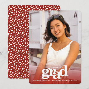 Anúncio Foto personalizada da formatura vermelha, ousada, 