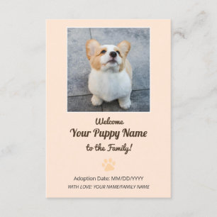 Anúncio Foto Personalizada de Adoção de Cachorrinho Novo