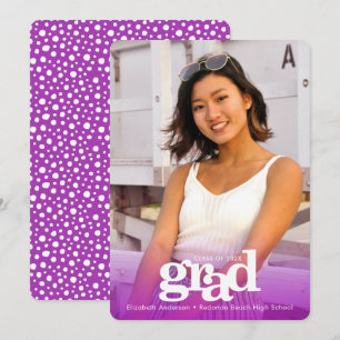 Anúncio Foto personalizada de graduação ousada roxo simple