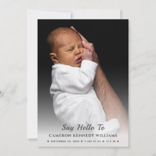 Anúncio Foto Personalizada Simples Fofa Recém-Nascido Olá 