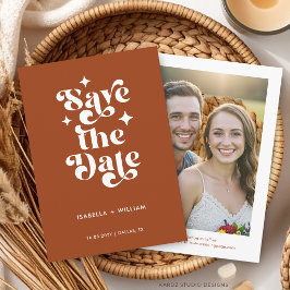 Anúncio Fotografia Tipografia Retro Casamento Salvar a Dat