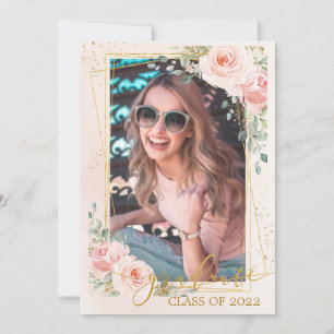 Anúncio Fotografias de Graduação Floral Cor-de-Rosa Chic