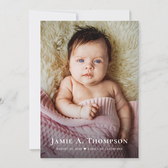 Anúncio Fotos de Menina Obrigado Coração Moderno Nasciment (Frente)