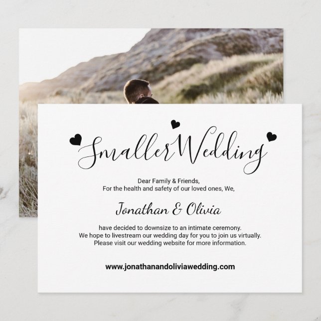 Anúncio Fotos em preto e branco de redução de casamento (Frente/Verso)