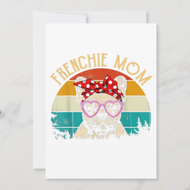 Anúncio Frenchie Mãe Lover Gift Vintage Estilo Retroativo (Frente)