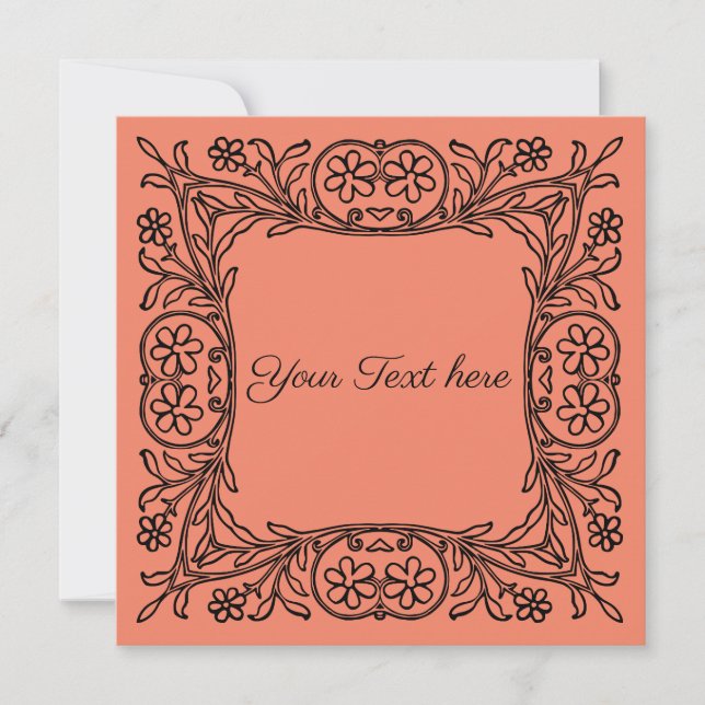 Anúncio Fronteira floral preta da Vintage (Frente)