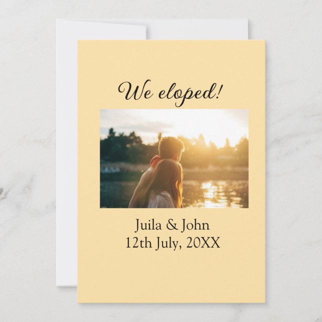 Anúncio Fugimos adicionar nome da cidade da data do casal  (Frente)