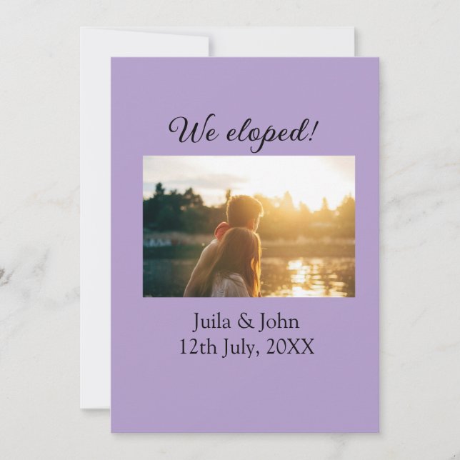 Anúncio Fugimos adicionar nome da cidade data casados (Frente)