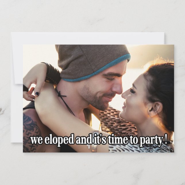 Anúncio Fugimos Casamento Foto Moderna (Frente)