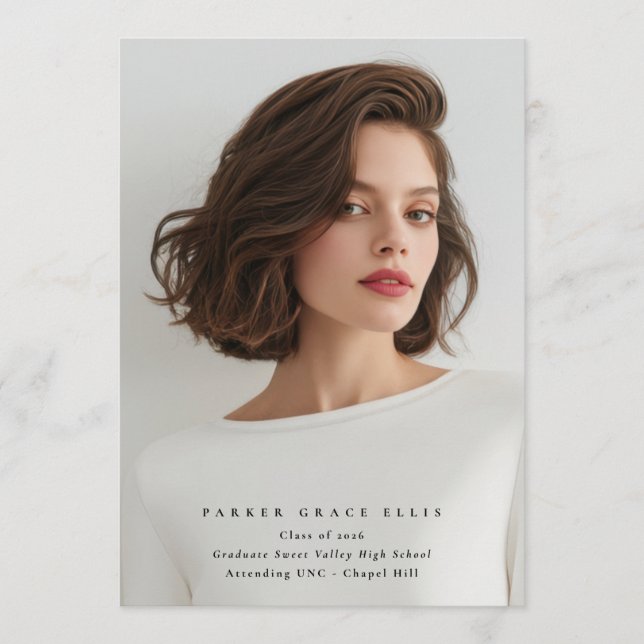 Anúncio Full Bleed Elegant Photo Graduation Announcement (Frente)