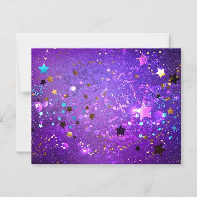 Anúncio Fundo de papel alumínio roxo com estrelas (Frente)