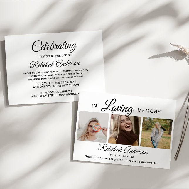 Anúncio Funeral de Colagem de Fotos Moderna 3 (Criador carregado)