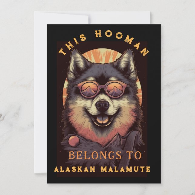 Anúncio Funny Alaskan Malamute Dog Parent Personalizado (Frente)