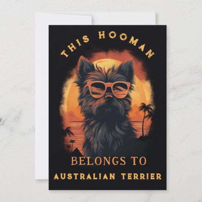 Anúncio Funny Australiana Terrier Dog Parente Personalizad (Frente)