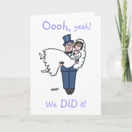 Anúncio Funny Elopement "Oooh, yeah! We DID it!"