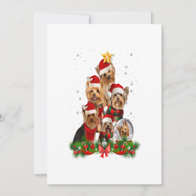 Anúncio Funny Yorkshire Terrier Dog Christmas Tree Gift (Frente)