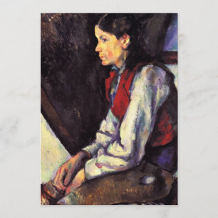 Anúncio Garoto com Colete Vermelho Paul Cezanne pintura