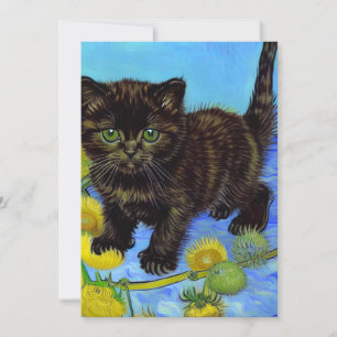 Anúncio Gato de estilo Van Gogh com Sunflower