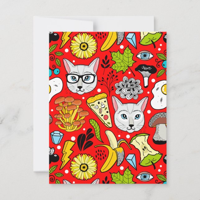 Anúncio Gato e ovo em vermelho (Frente)