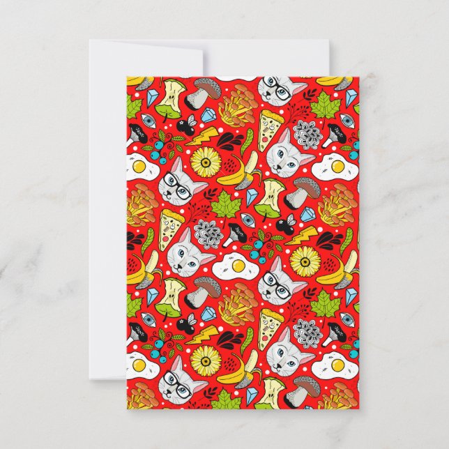 Anúncio Gato e ovo em vermelho (Frente)