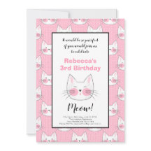 Gatos de Gatinhos Rosa Rosa, aniversário de 3 anos