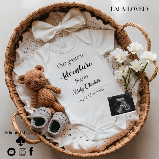 Anúncio Gender Neutral Pregnancy Announcement card