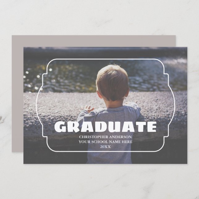 Anúncio Geometric Frame Kids Photo Graduation (Frente/Verso)