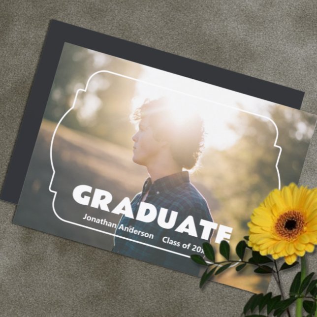 Anúncio Geometric Frame Photo Graduation Announcement (Criador carregado)