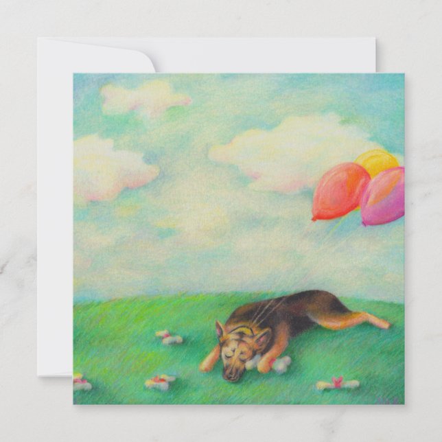 Anúncio German shepherd aniversariante desenho de arte div (Frente)