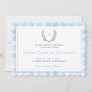 Anúncio Gingham Laurel Crest Azul Escala