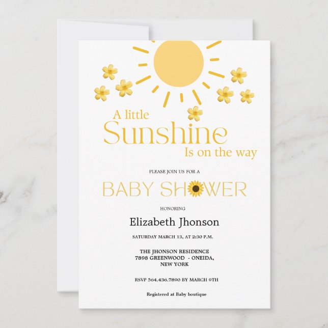 Anúncio Girassol de água nosso pequeno chá de fraldas (Frente)