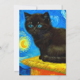 Anúncio Gogh Style Starry Night Cat