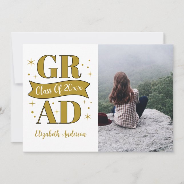 Anúncio Gold & White Graduation (Frente)