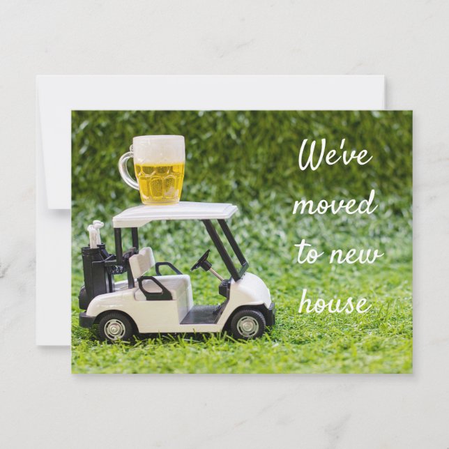Anúncio Golfe nos mudamos para uma nova casa com carrinho  (Frente)